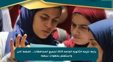 رابط نتيجة الثانوية العامة 2025 لجميع المحافظات.. اضغط الآن واستعلم بخطوات سهلة